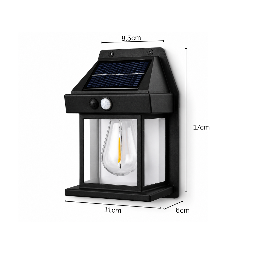 Solarna lampa ścienna z czujnikiem ruchu
