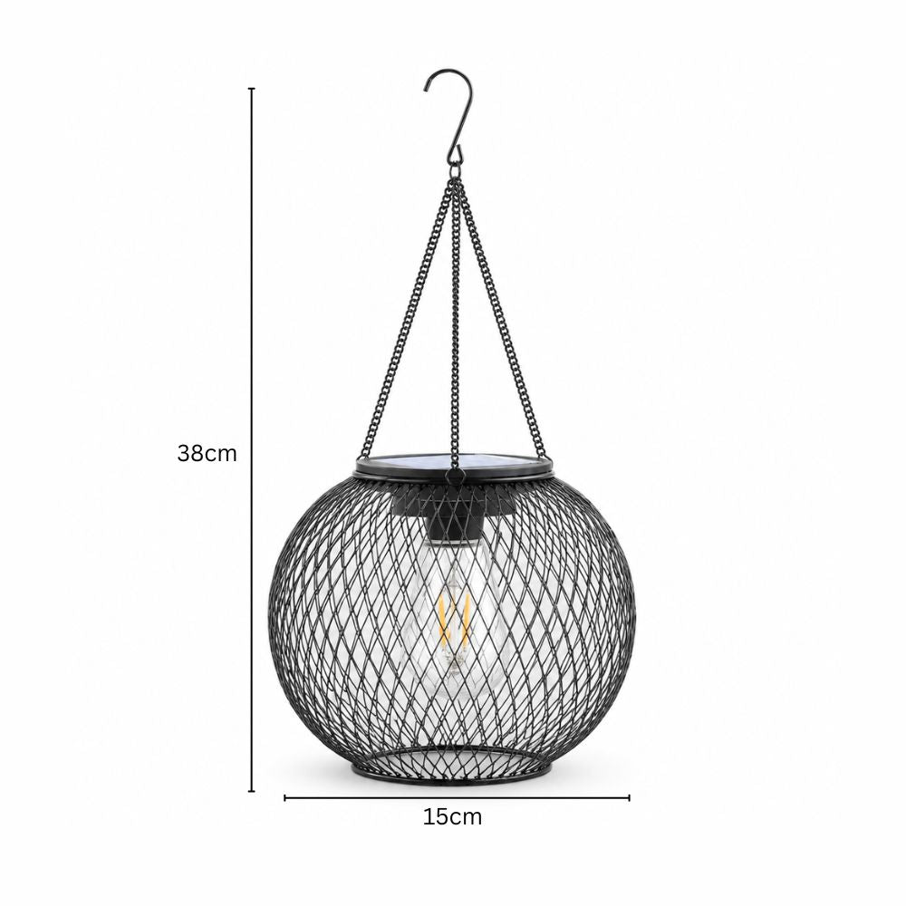 Wisząca zewnętrzna latarnia solarna LED