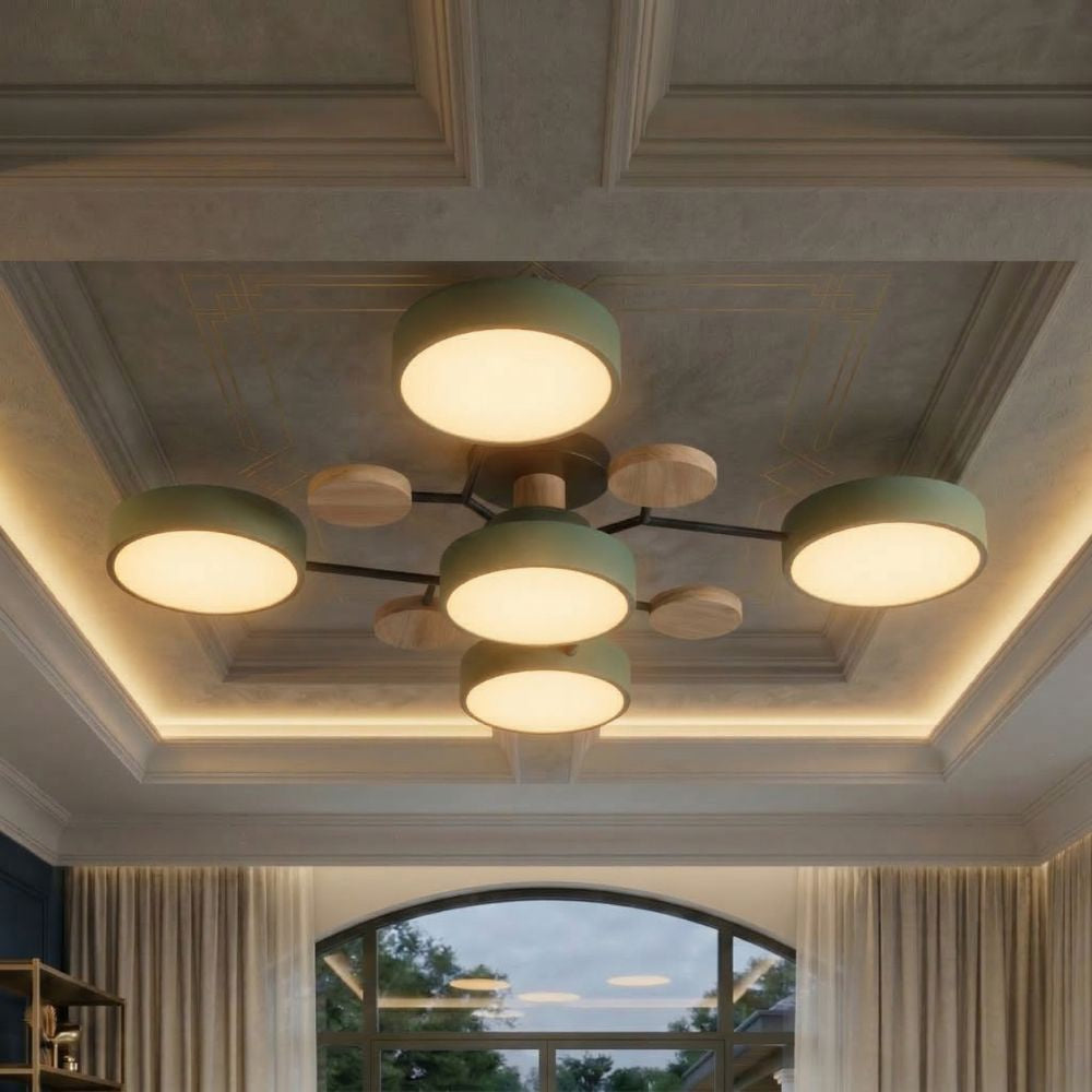 Smukła lampa sufitowa z ręcznie wykończonymi detalami – nowoczesny design