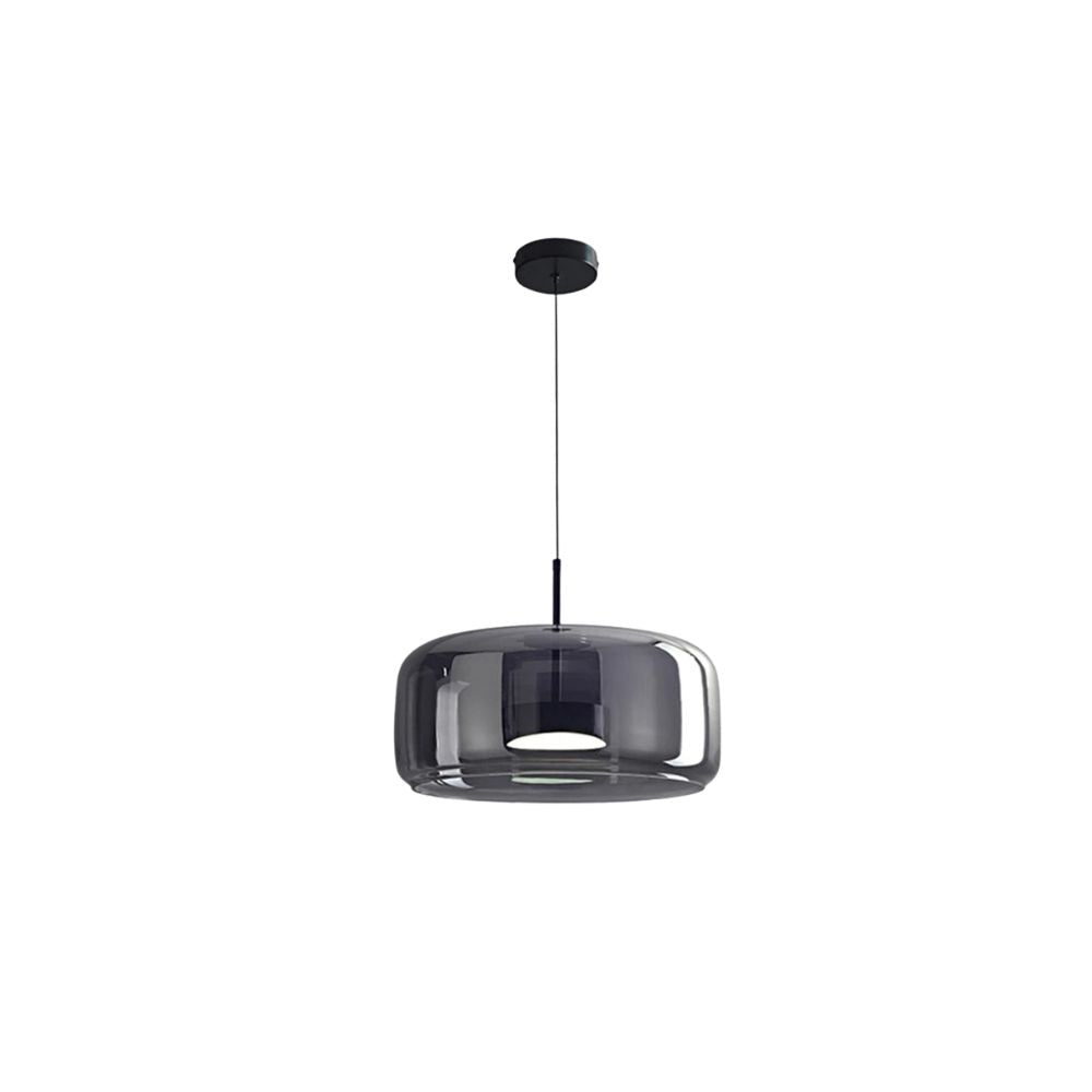 Nowoczesna lampa sufitowa z szklaną kloszem i LED, styl retro