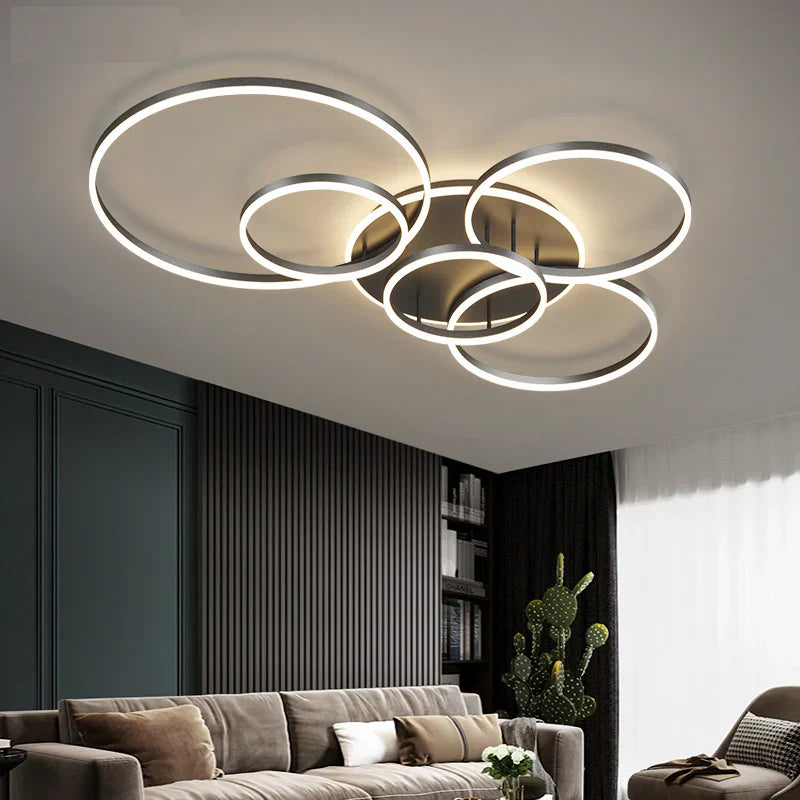 Lampa Sufitowa LED Czarna do Salonu