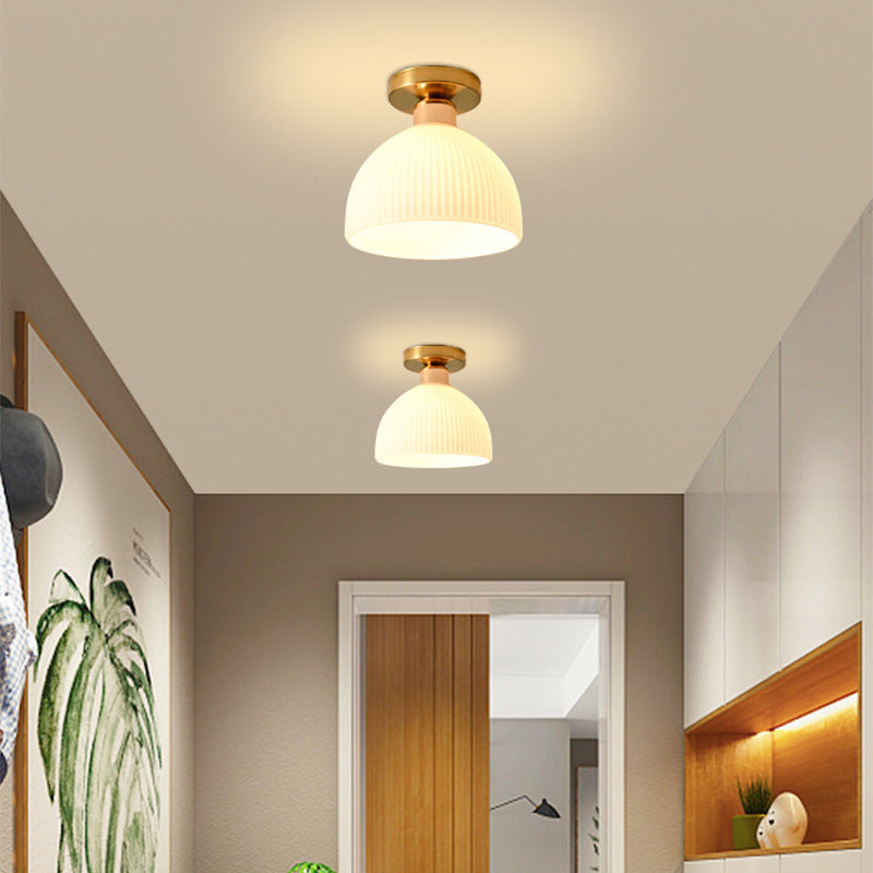 Lampa Sufitowa Szklana Biała LED