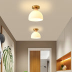 Lampa Sufitowa Szklana Biała LED