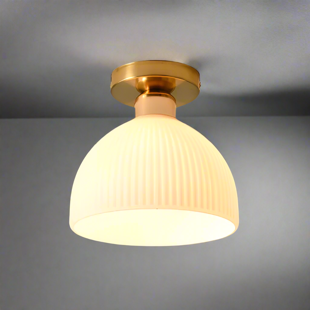 Lampa Sufitowa Szklana Biała LED