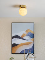 Księżycowa lampa sufitowa z alabastru