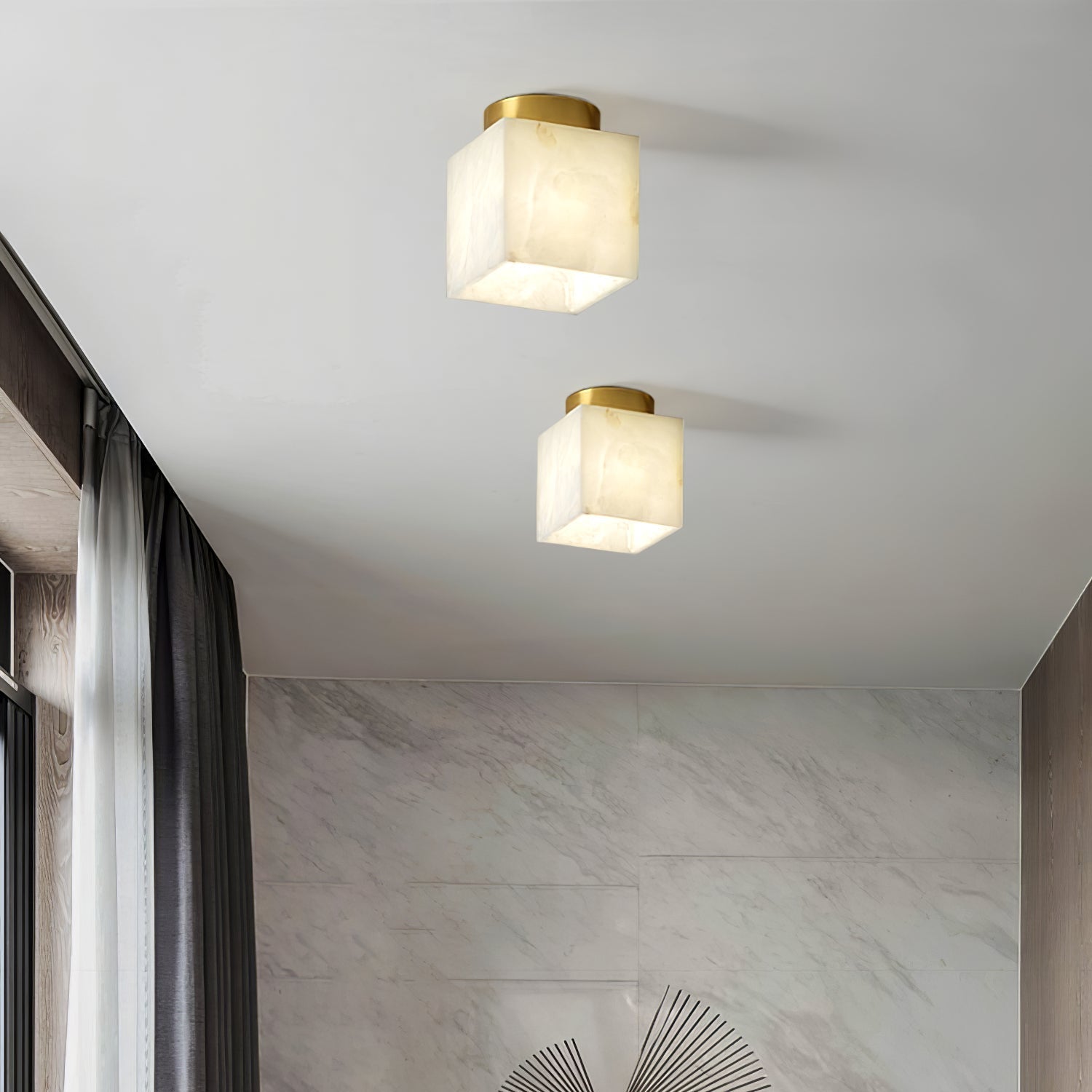 Księżycowa lampa sufitowa z alabastru