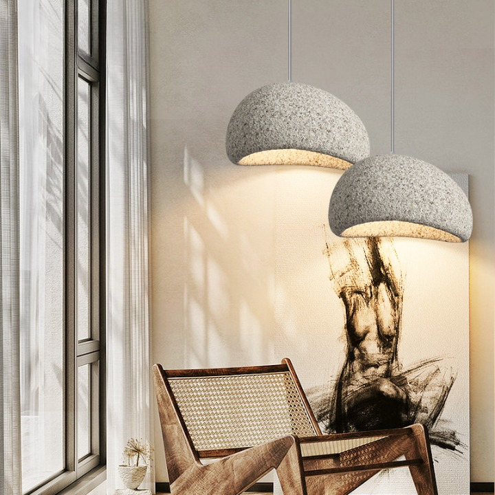 Lampa sufitowa Wabi Sabi z włókna szklanego, styl nordycki