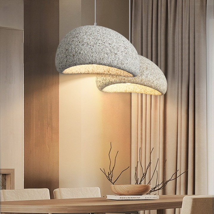 Lampa sufitowa Wabi Sabi z włókna szklanego, styl nordycki