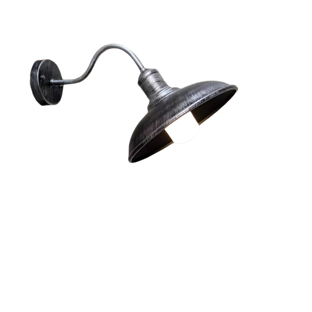 Nowoczesna lampa ścienna zewnętrzna w kształcie misy, styl industrialny