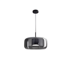 Nowoczesna lampa sufitowa z szklaną kloszem i LED, styl retro