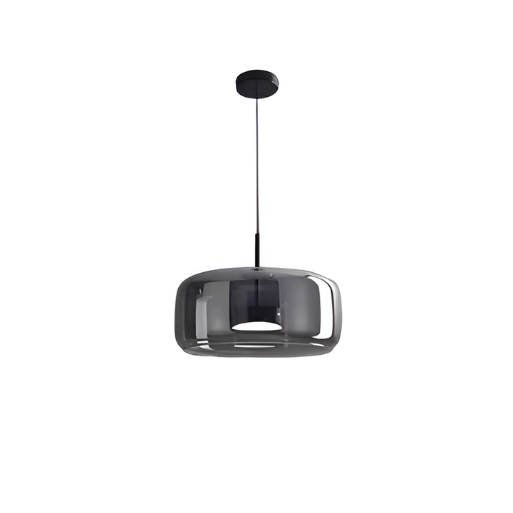 Nowoczesna lampa sufitowa z szklaną kloszem i LED, styl retro