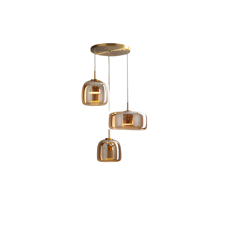 Nowoczesna lampa sufitowa z szklaną kloszem i LED, styl retro