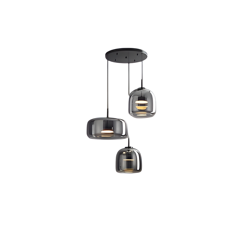 Nowoczesna lampa sufitowa z szklaną kloszem i LED, styl retro