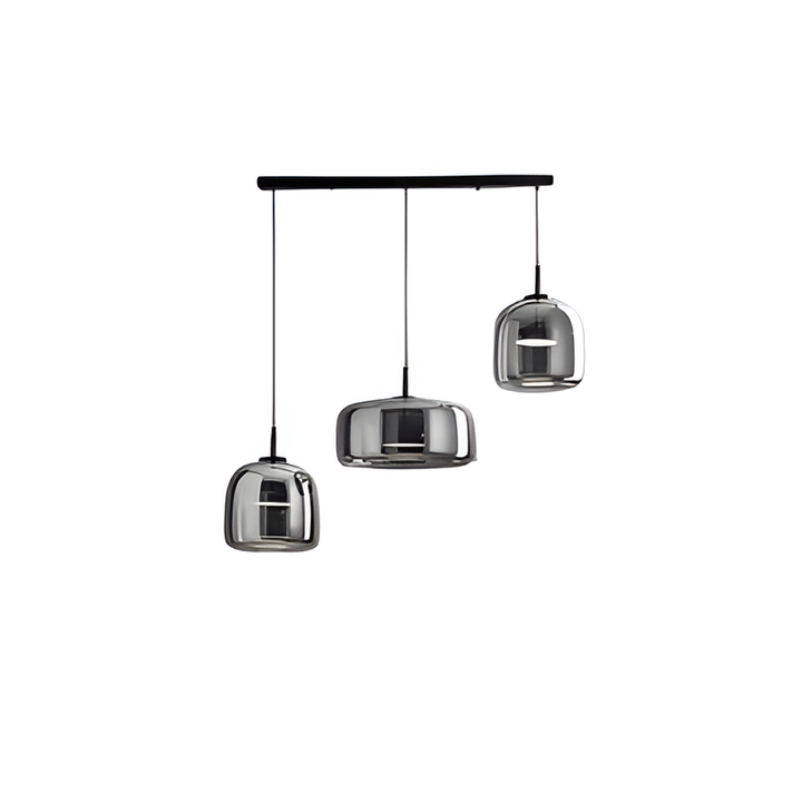 Nowoczesna lampa sufitowa z szklaną kloszem i LED, styl retro