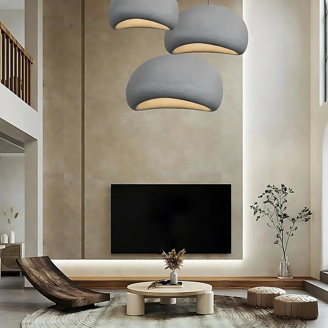 Lampa sufitowa Wabi Sabi z włókna szklanego, styl nordycki