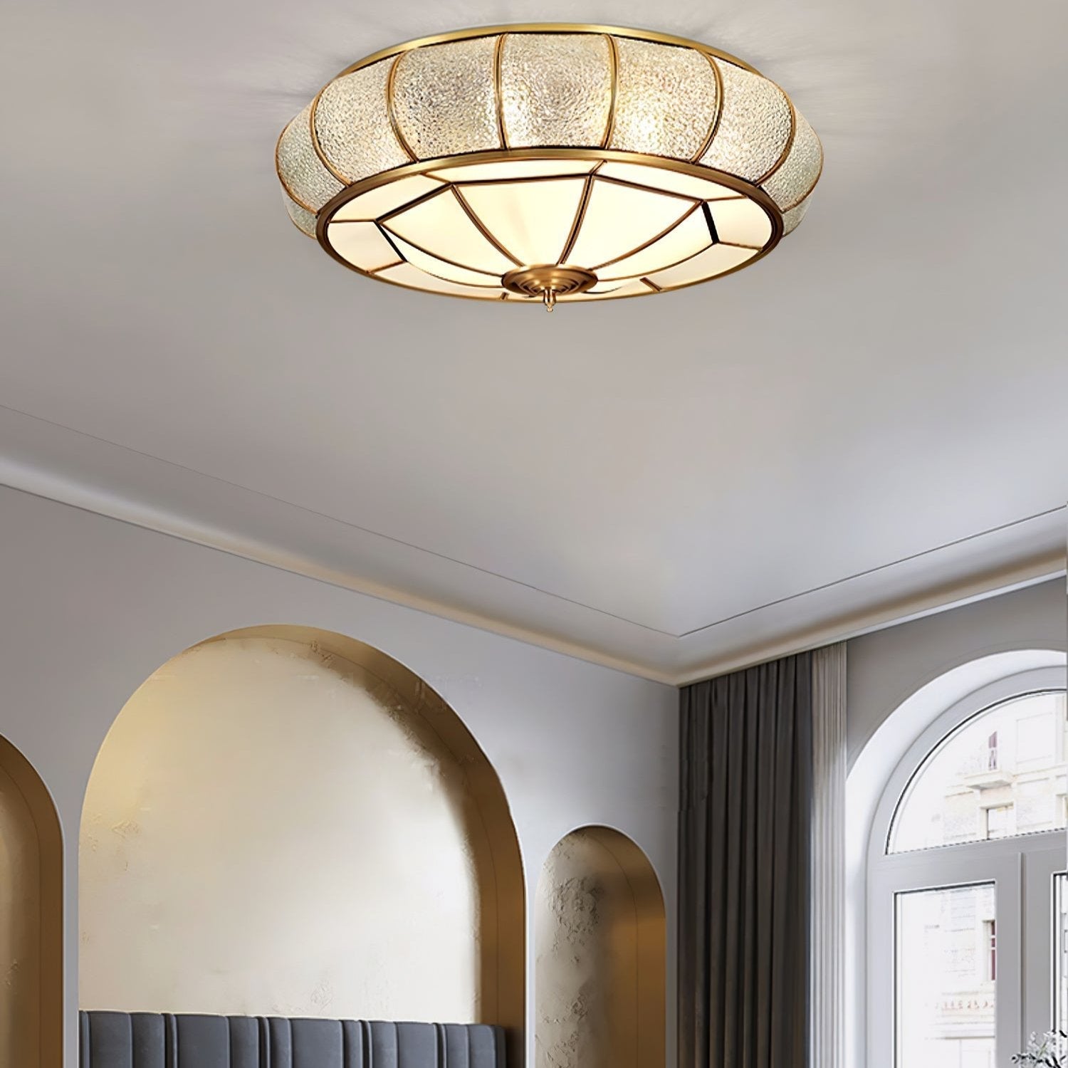 Lampa Sufitowa Szklana Teksturowana