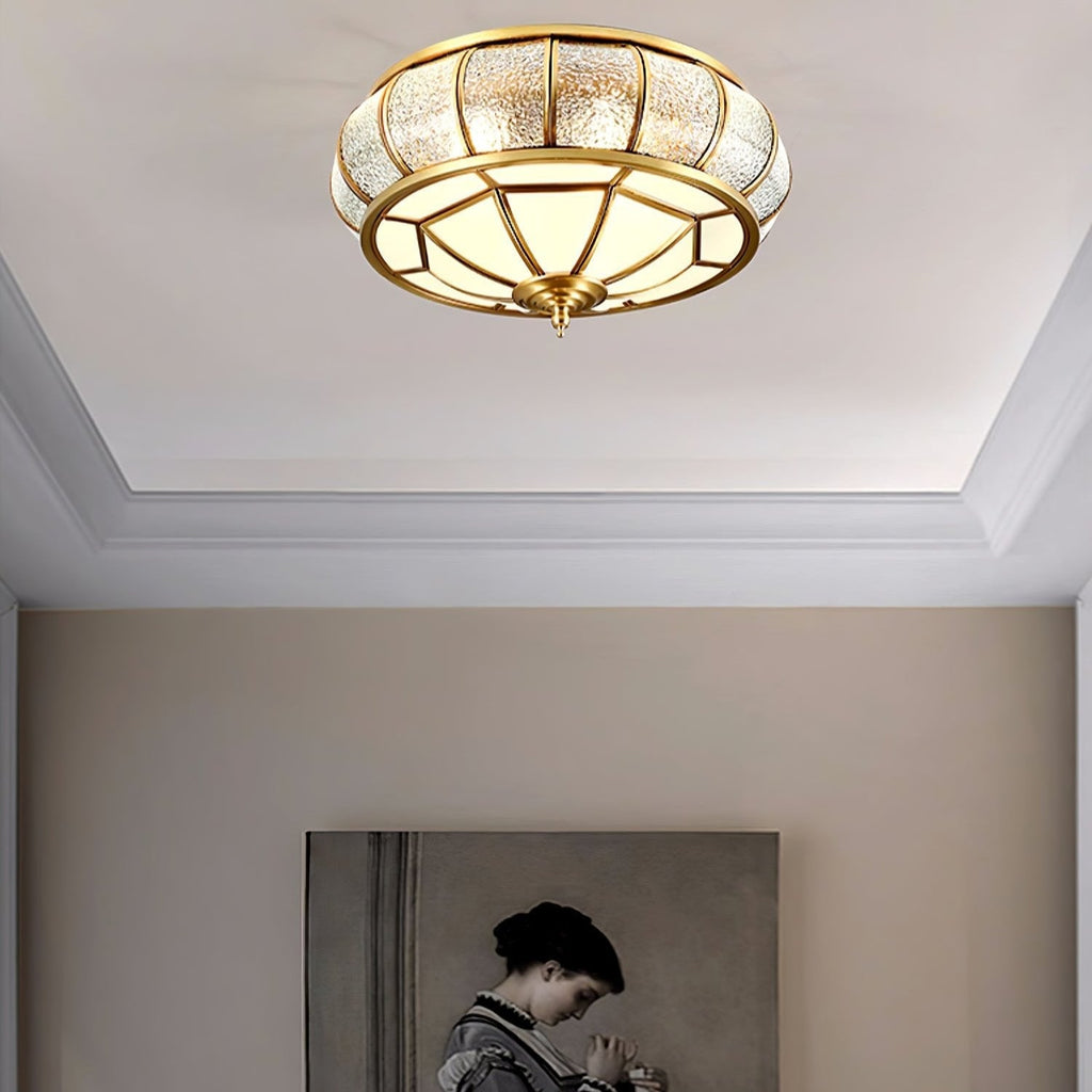 Lampa Sufitowa Szklana Teksturowana