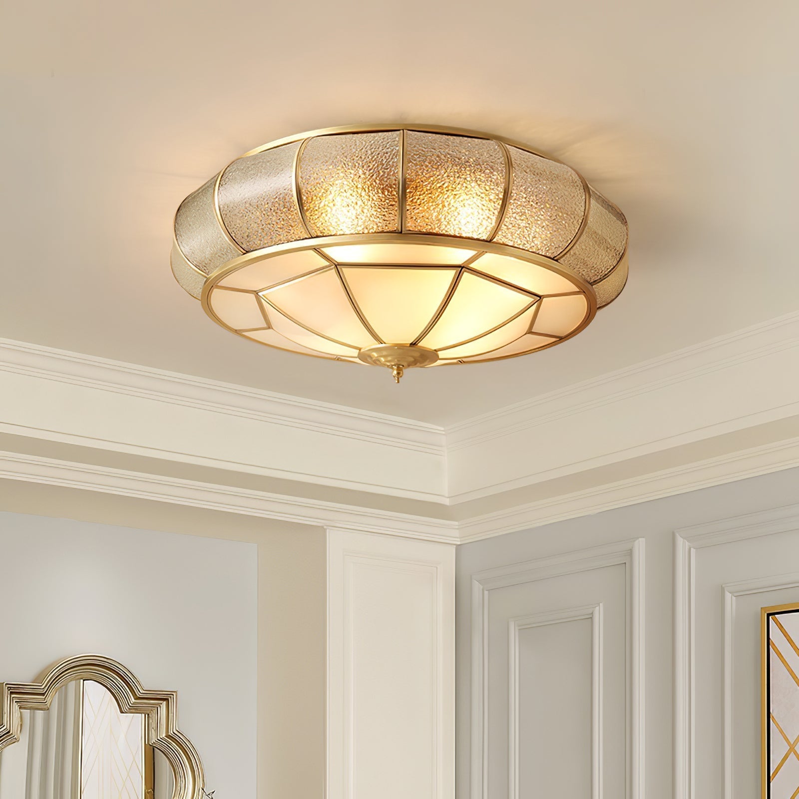 Lampa Sufitowa Szklana Teksturowana