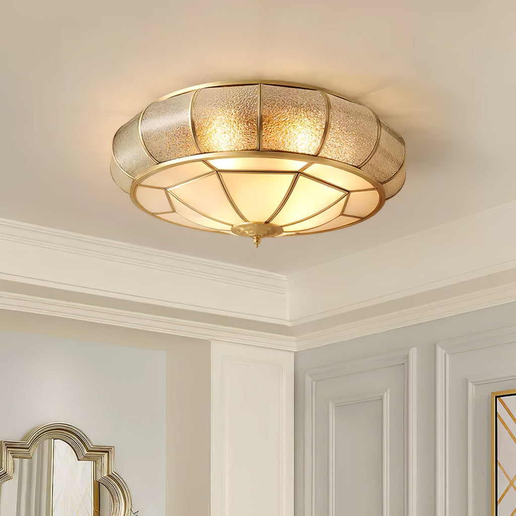 Lampa Sufitowa Szklana Teksturowana