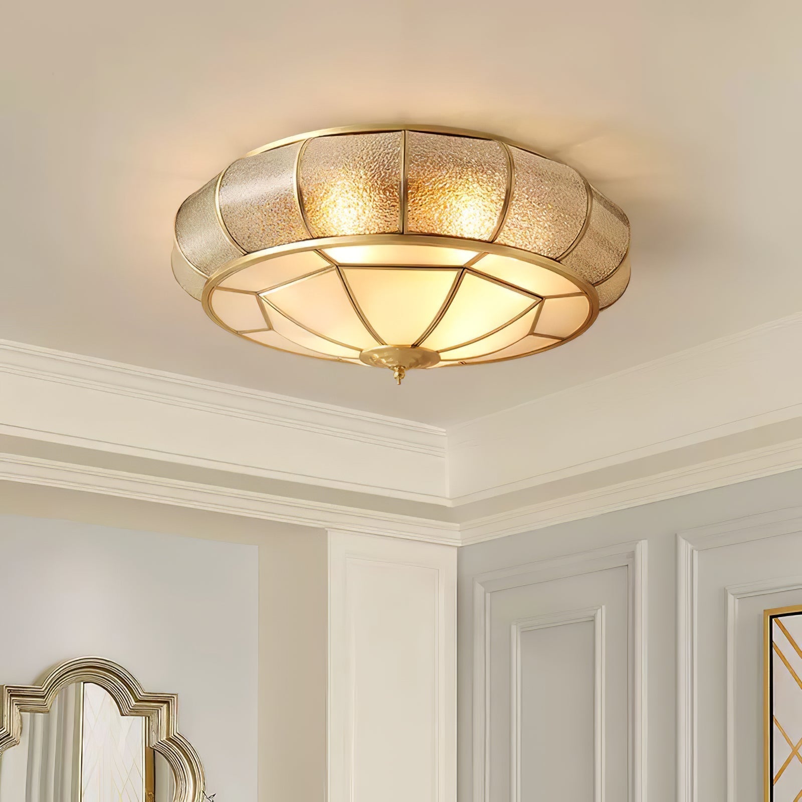 Lampa Sufitowa Szklana Teksturowana