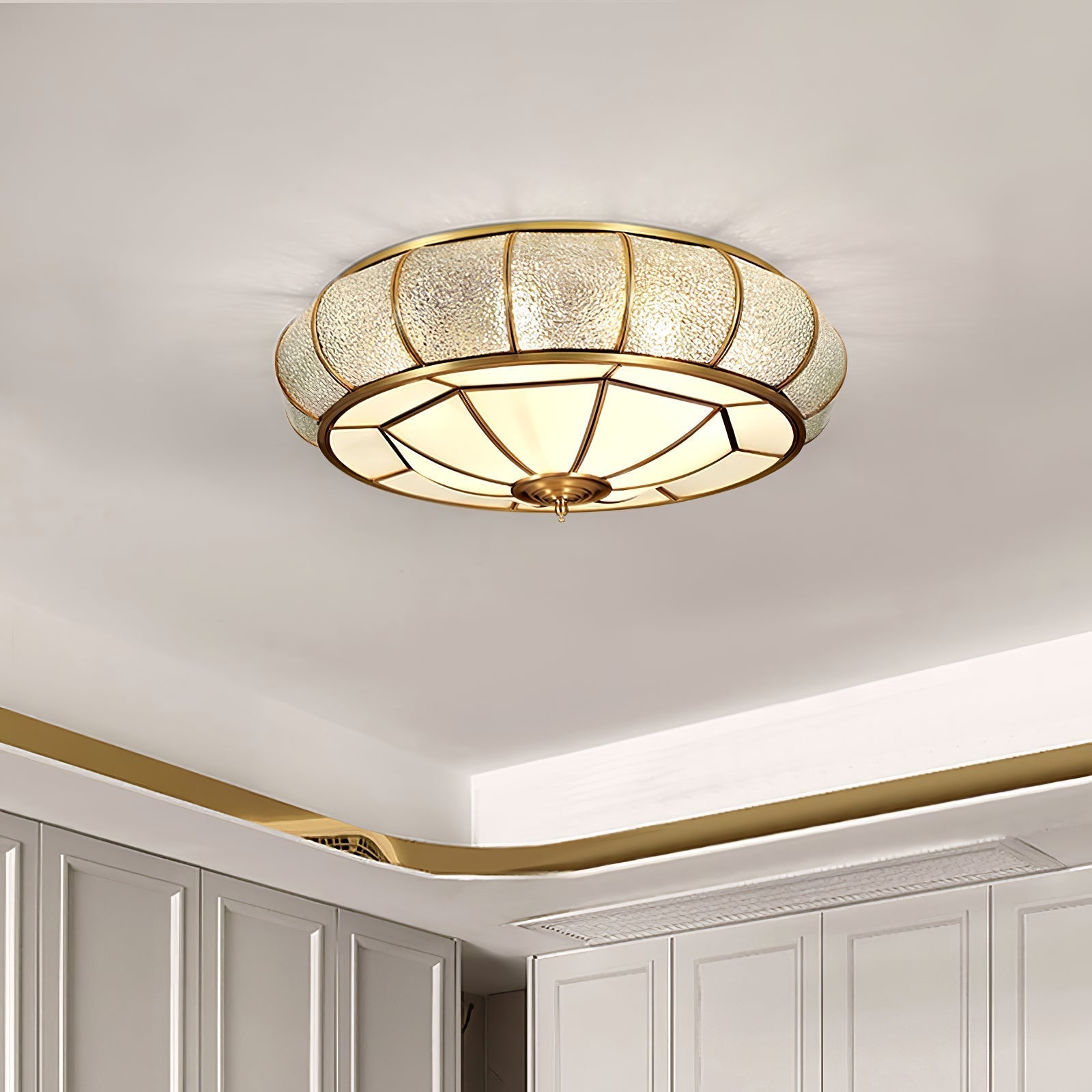 Lampa Sufitowa Szklana Teksturowana