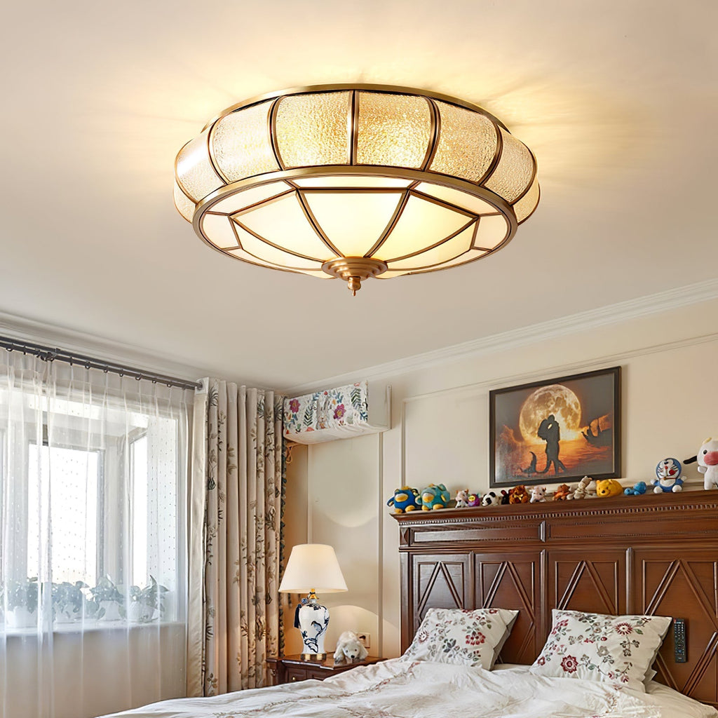 Lampa Sufitowa Szklana Teksturowana