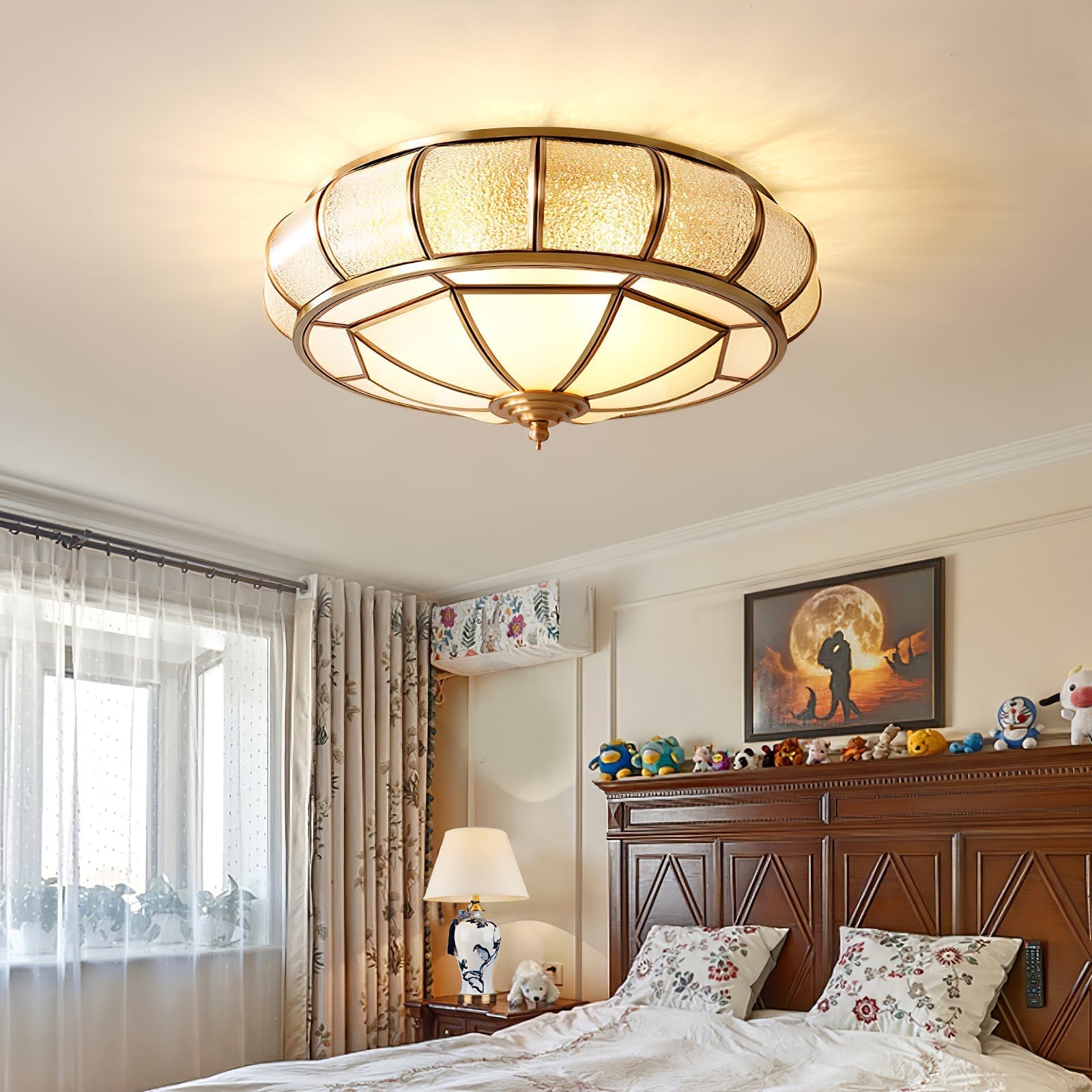 Lampa Sufitowa Szklana Teksturowana