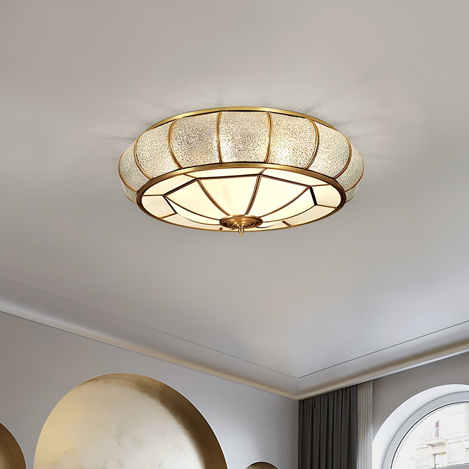 Lampa Sufitowa Szklana Teksturowana