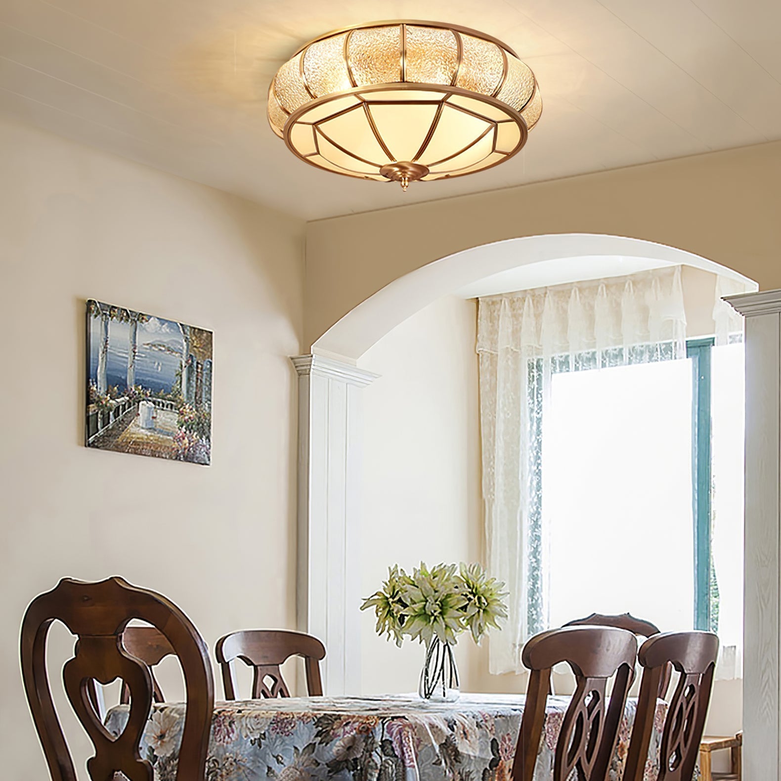 Lampa Sufitowa Szklana Teksturowana