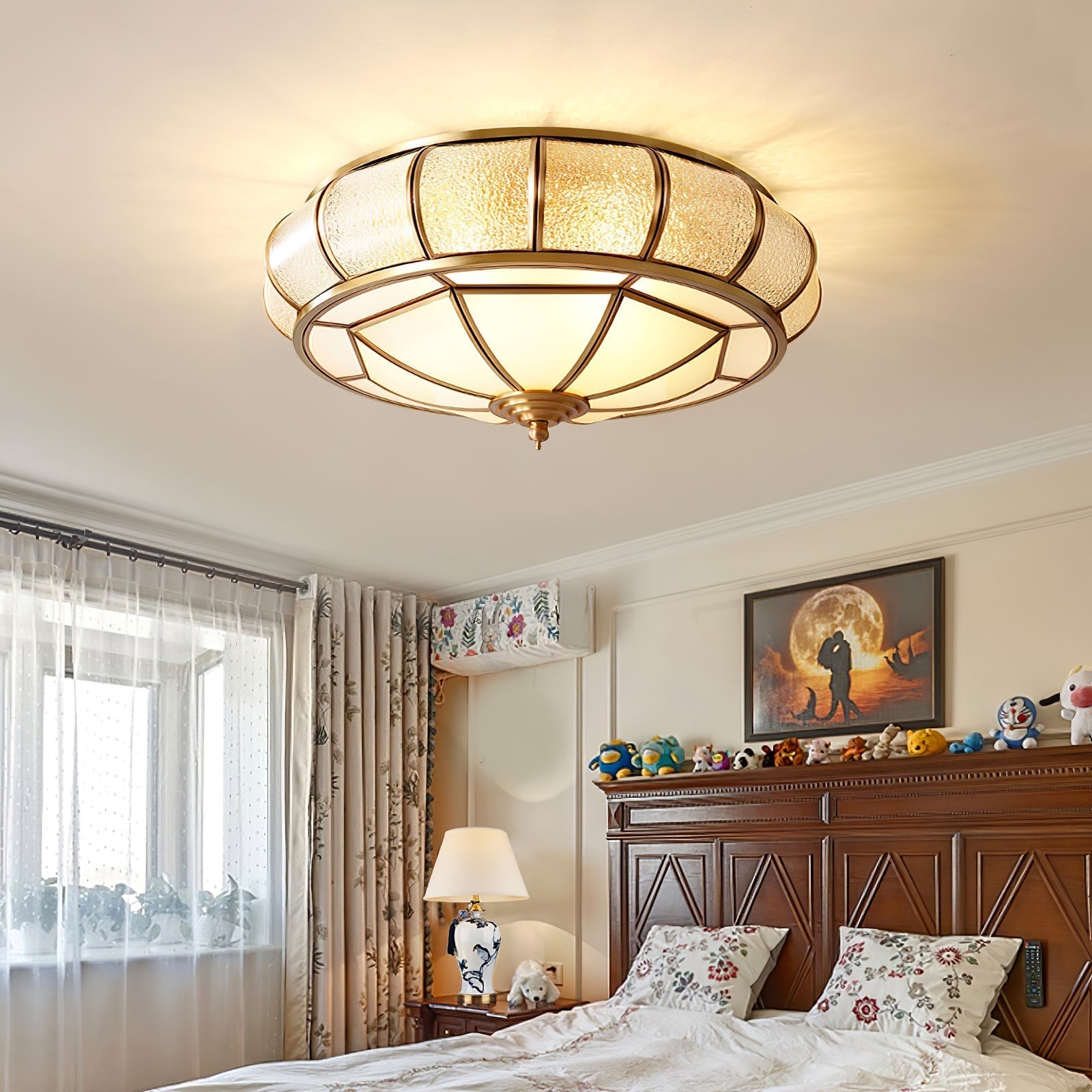 Lampa Sufitowa Szklana Teksturowana