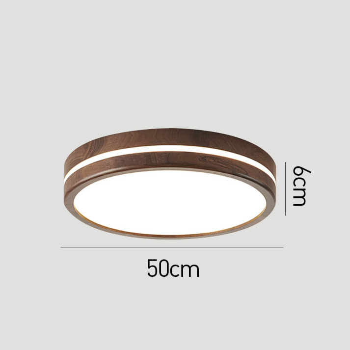 Okrągła drewniana lampa sufitowa natynkowa