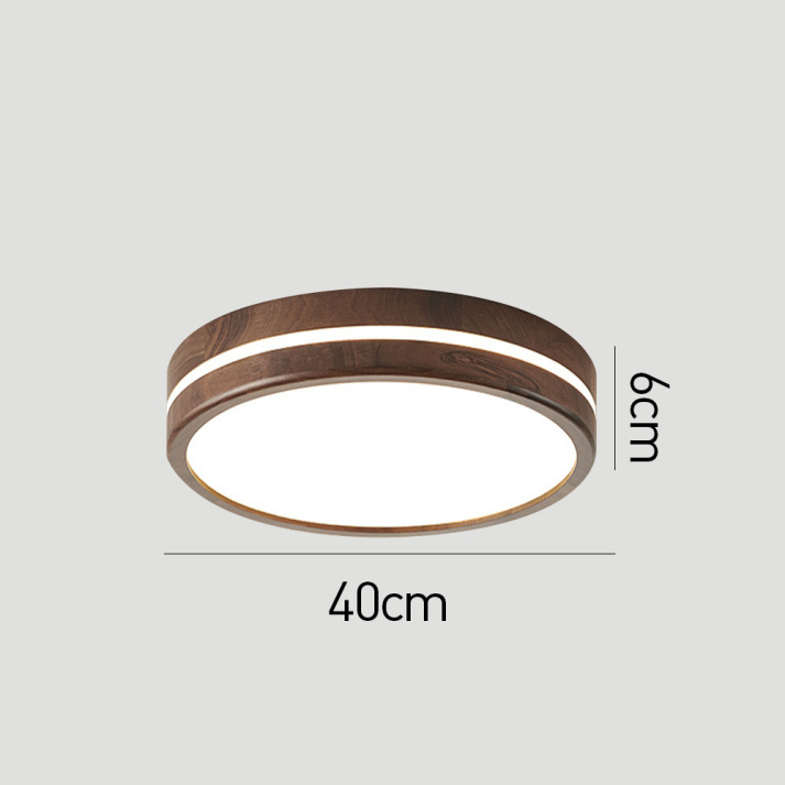 Okrągła drewniana lampa sufitowa natynkowa