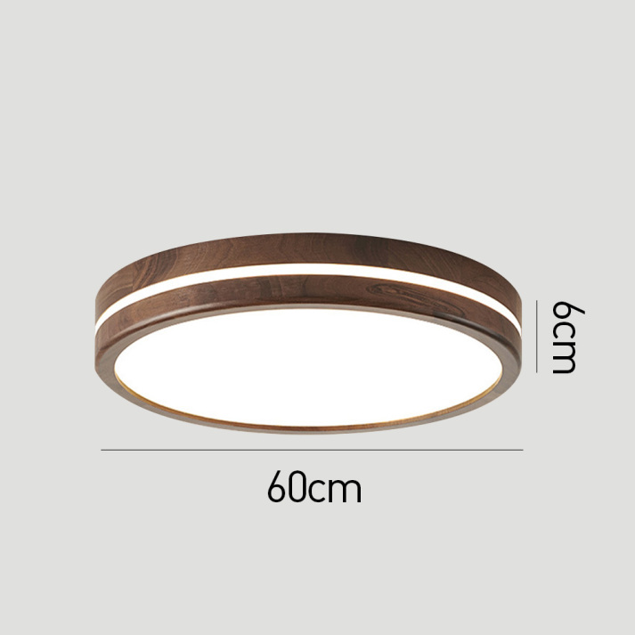 Okrągła drewniana lampa sufitowa natynkowa