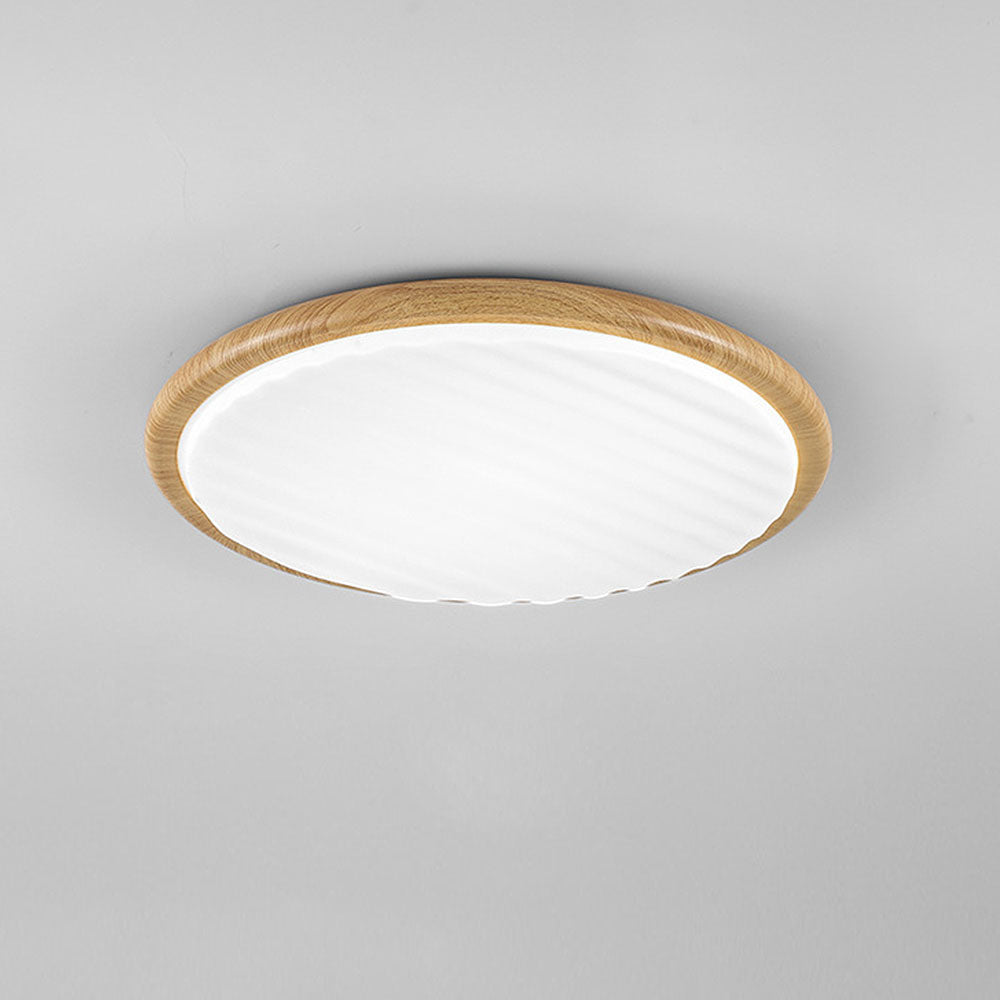 Okrągła drewniana lampa sufitowa LED