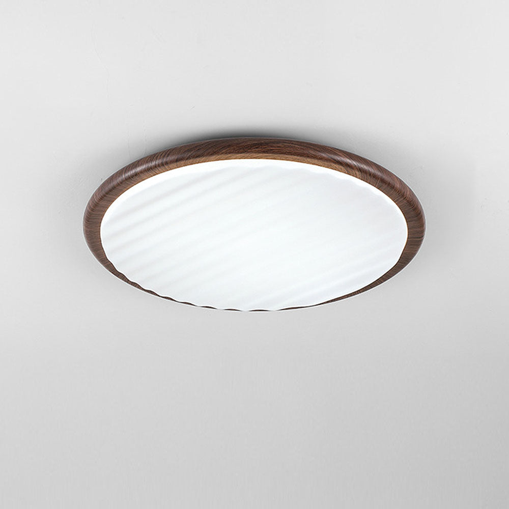 Okrągła drewniana lampa sufitowa LED