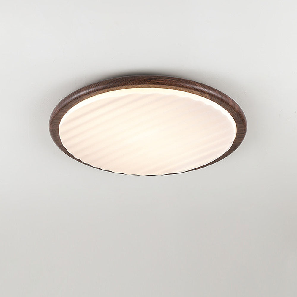 Okrągła drewniana lampa sufitowa LED