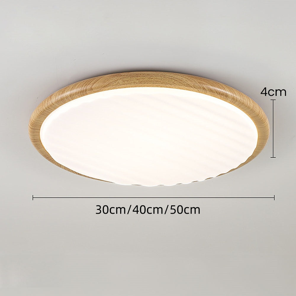 Okrągła drewniana lampa sufitowa LED