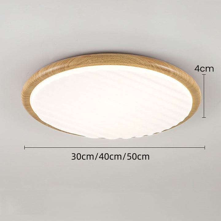 Okrągła drewniana lampa sufitowa LED