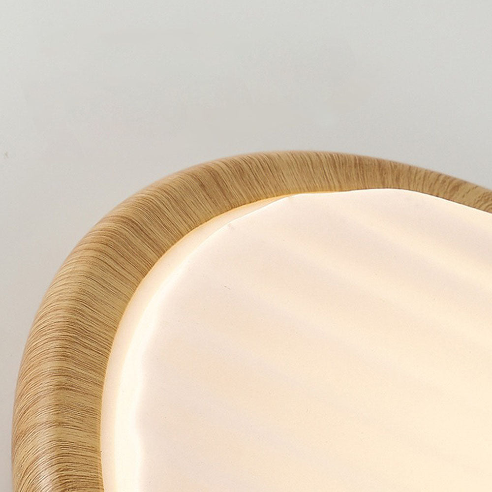 Okrągła drewniana lampa sufitowa LED