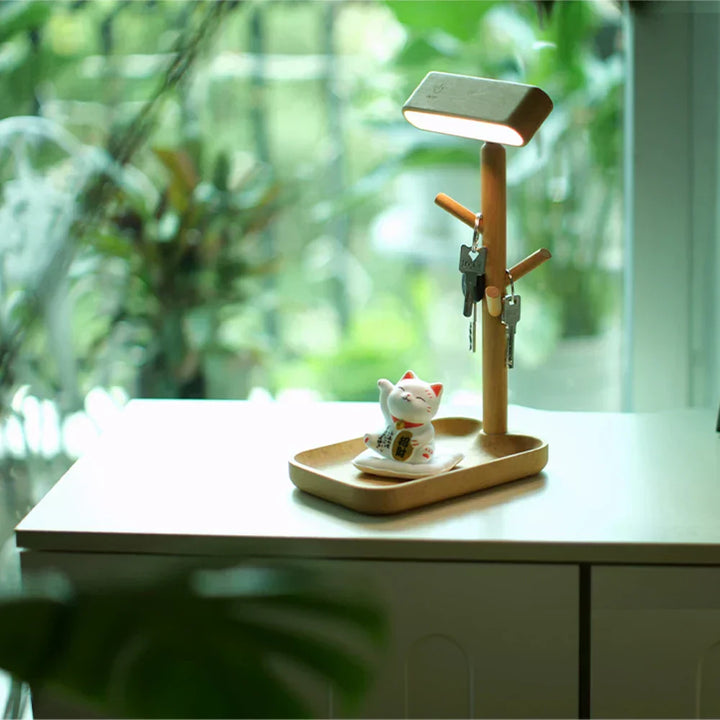 Lampa stołowa z miejscem do przechowywania – nowoczesny design