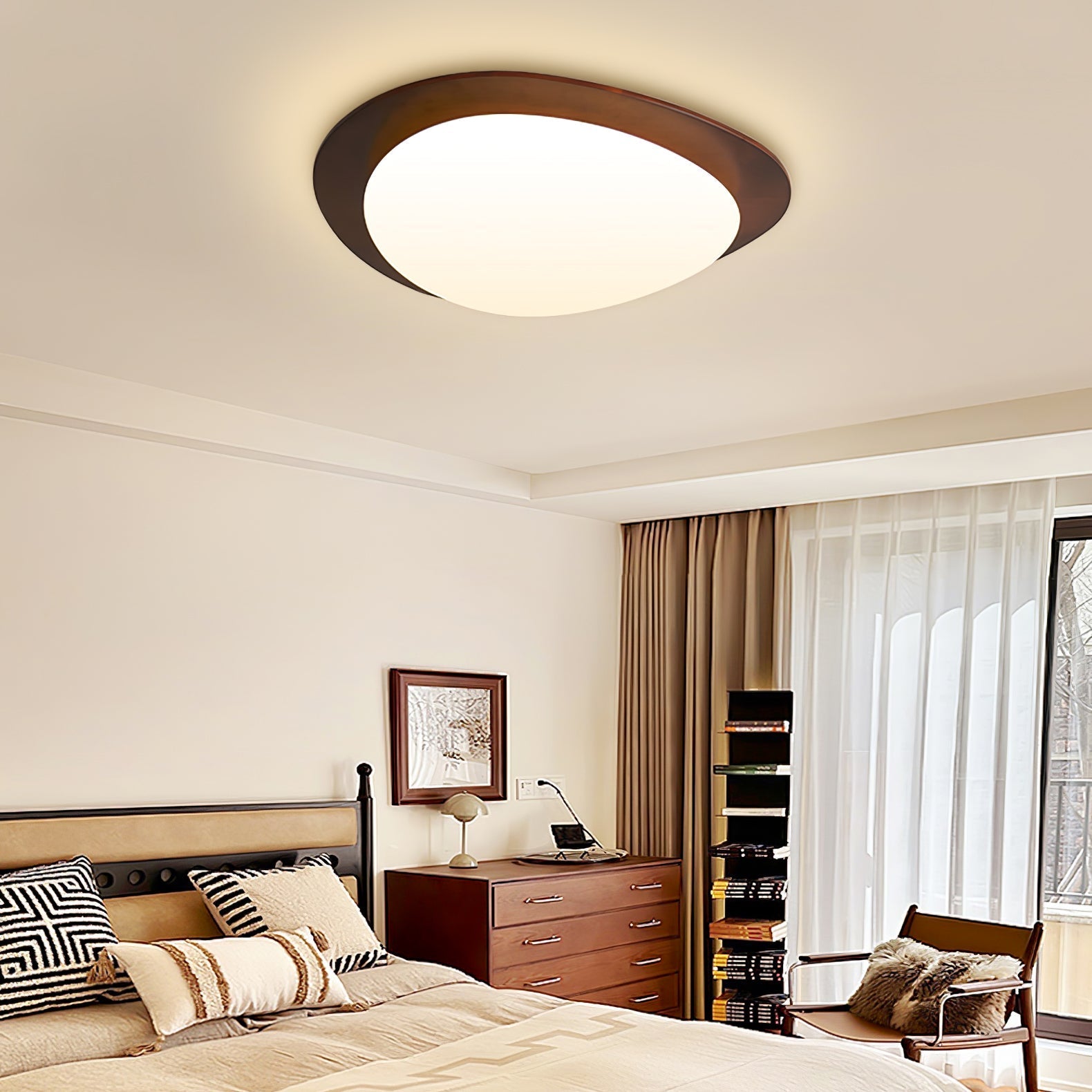 Lampa Sufitowa Drewniana Scandinavian LED