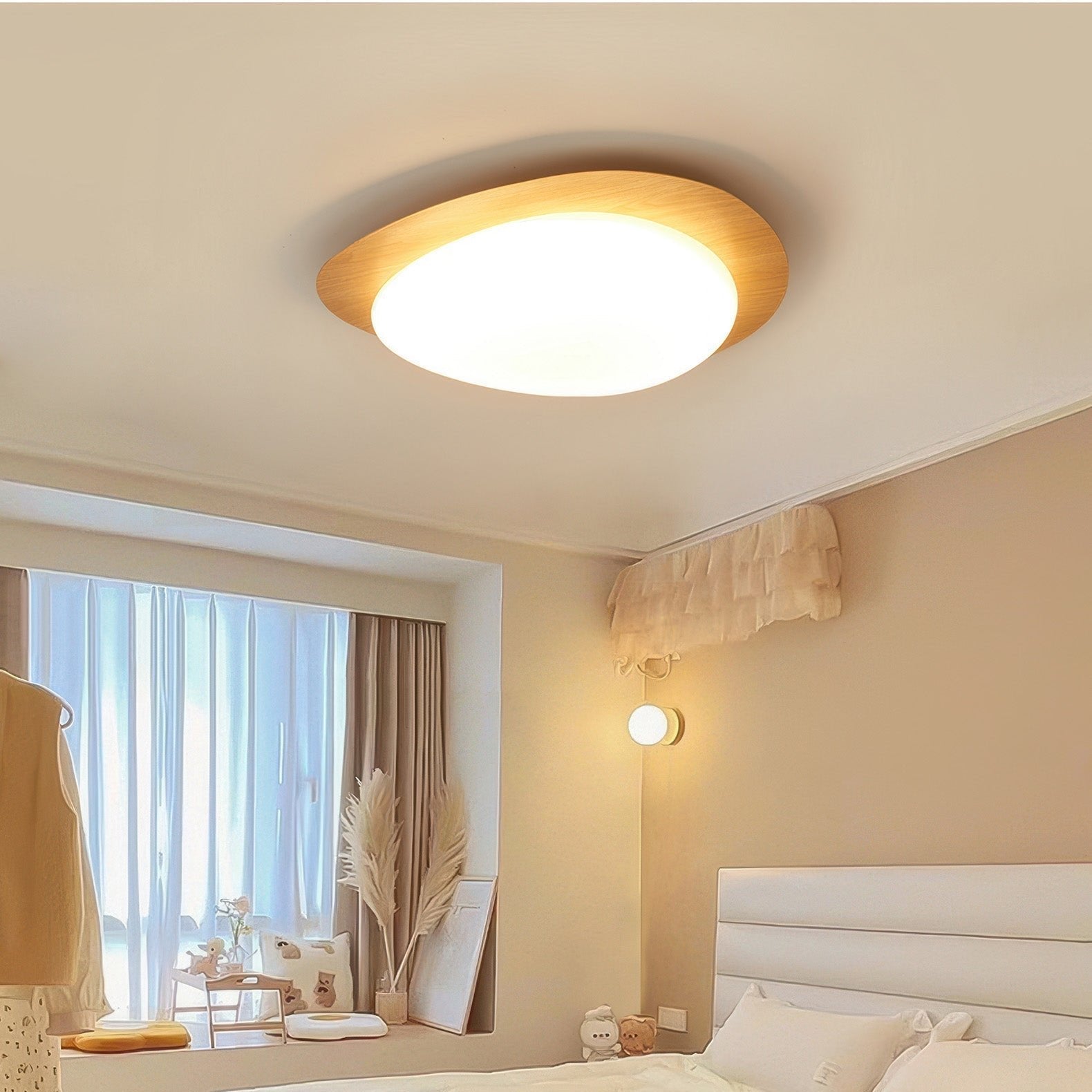 Lampa Sufitowa Drewniana Scandinavian LED