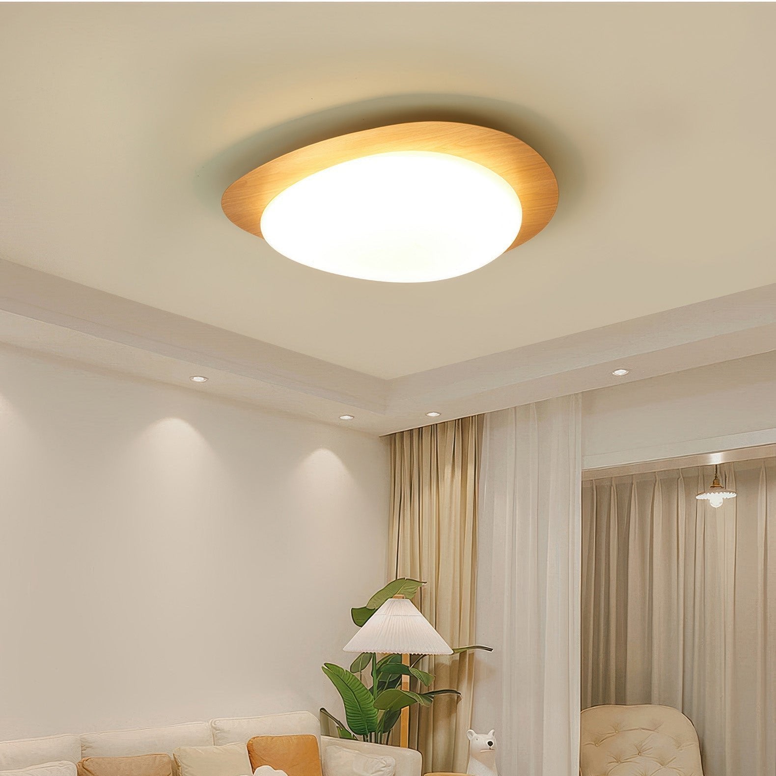 Lampa Sufitowa Drewniana Scandinavian LED