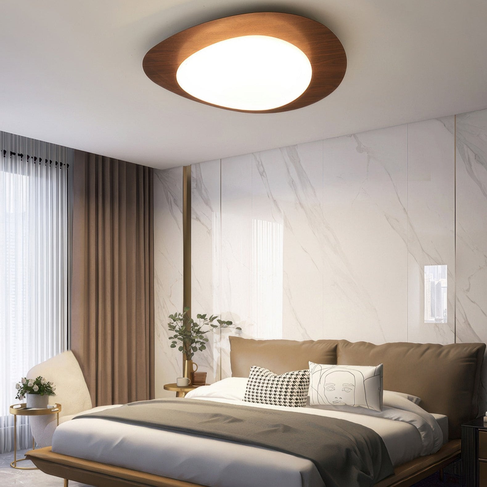 Lampa Sufitowa Drewniana Scandinavian LED