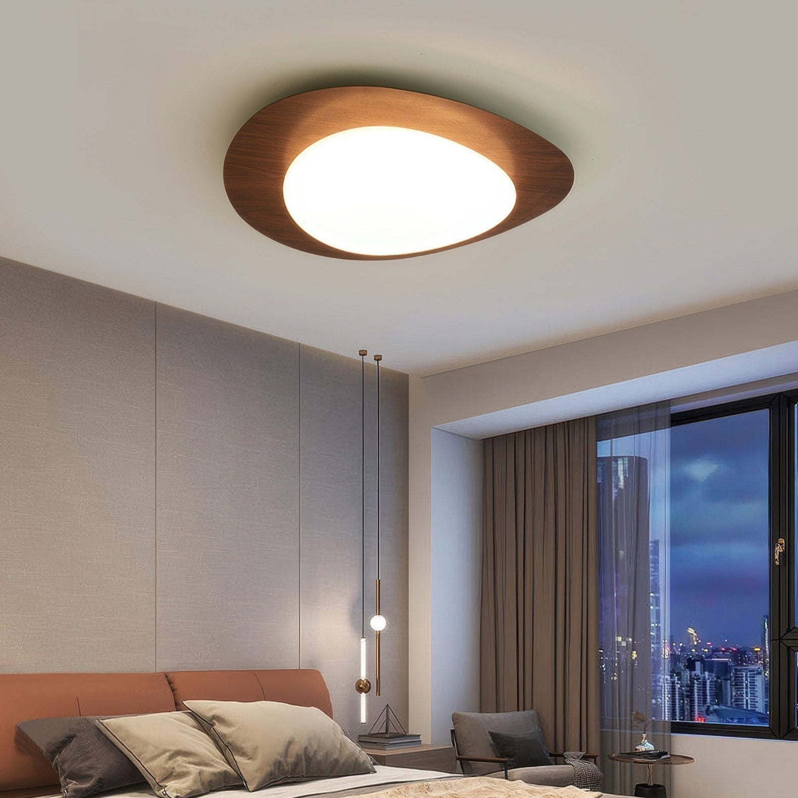 Lampa Sufitowa Drewniana Scandinavian LED
