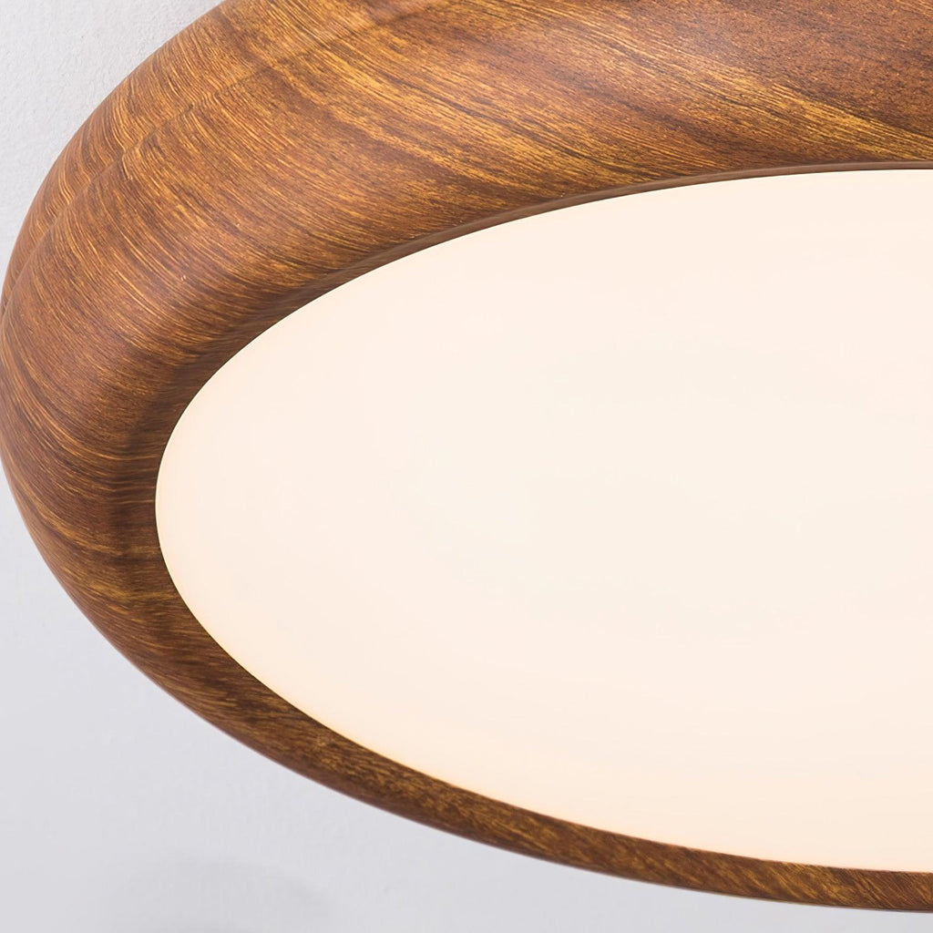 Lampa Sufitowa Drewniana Okrągła LED