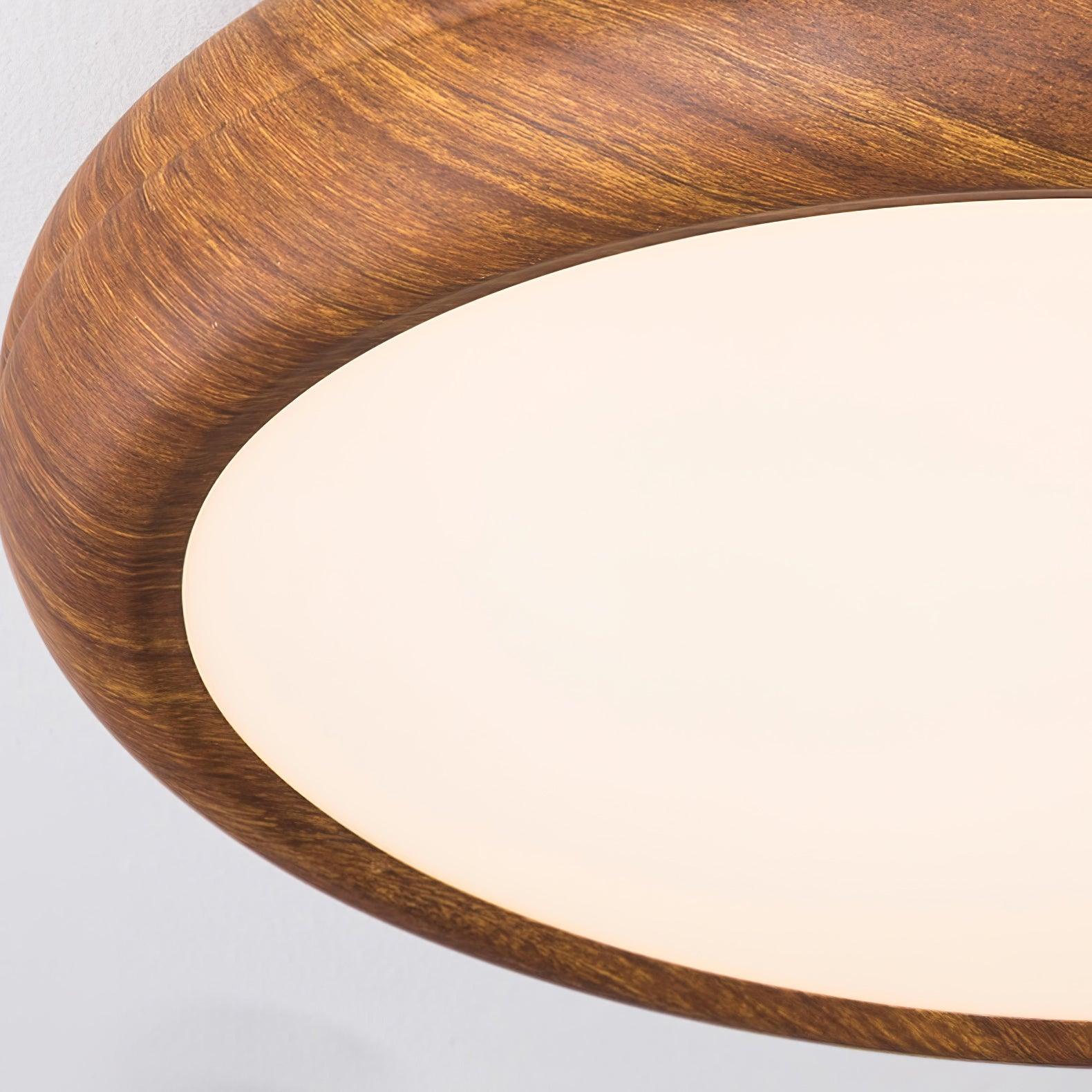 Lampa Sufitowa Drewniana Okrągła LED