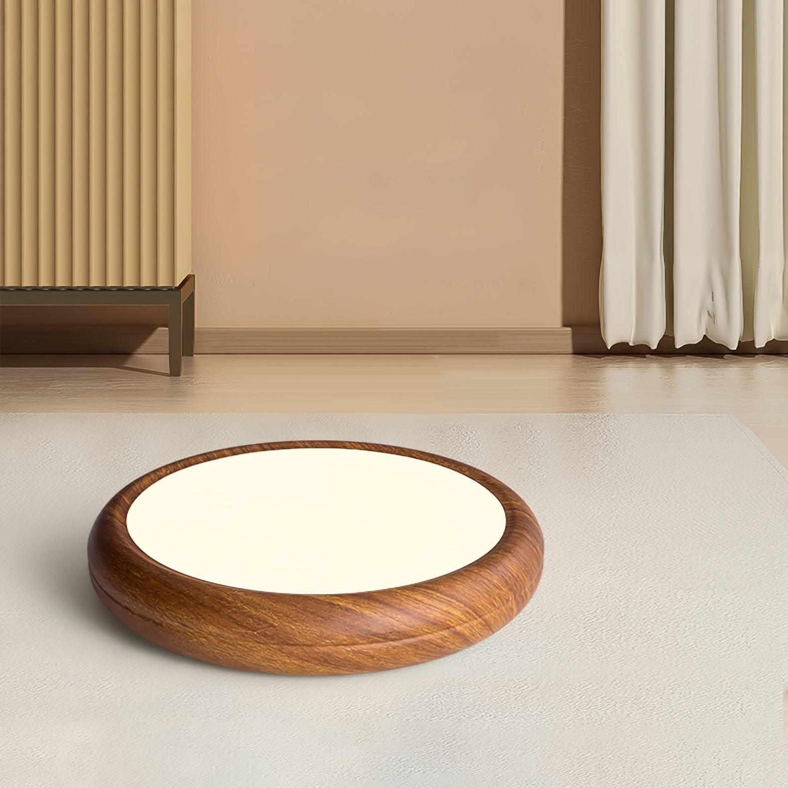 Lampa Sufitowa Drewniana Okrągła LED