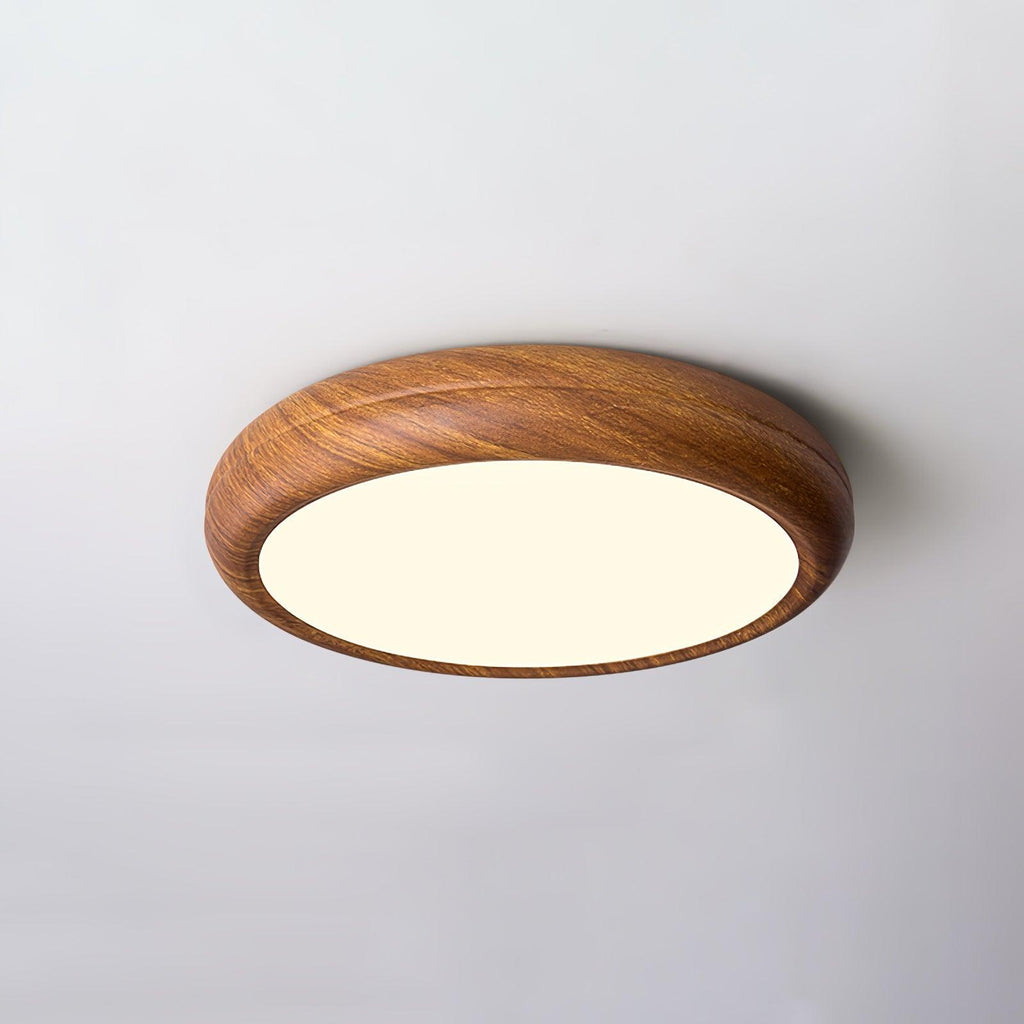 Lampa Sufitowa Drewniana Okrągła LED