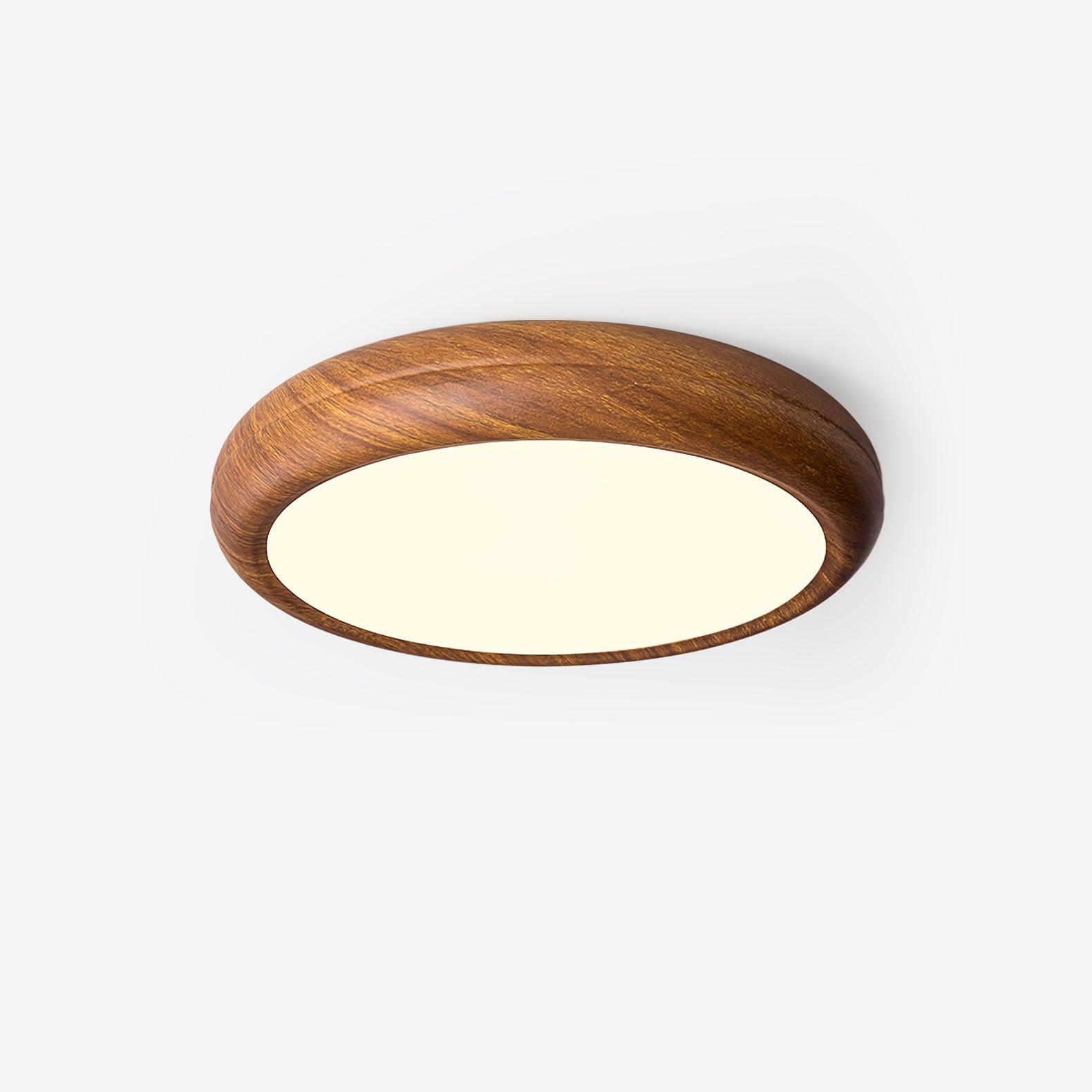 Lampa Sufitowa Drewniana Okrągła LED